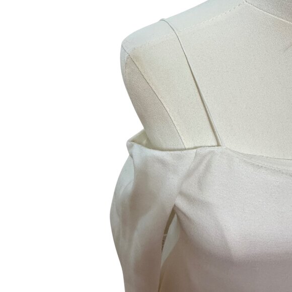 *NWT* Alice + Olivia White Off The Shoulder Midi Dorinda Dress - Size 6 - Picture 10 of 10